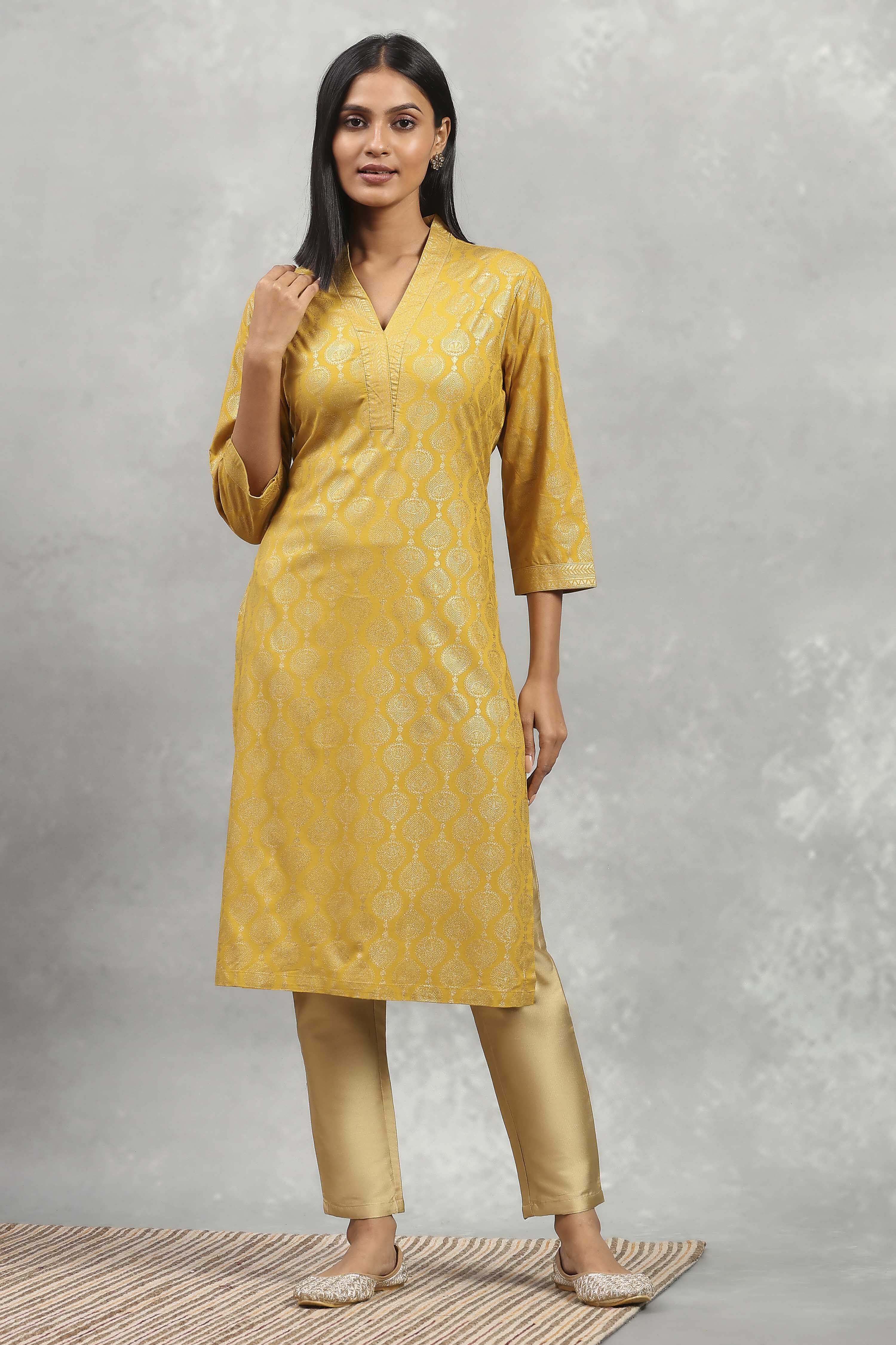 Pink Viscose Blend Printed Straight Kurta image number 5