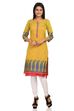Lime Green Straight Cotton Kurta image number 0