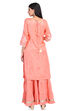Peach Straight Viscose Suit Set image number 5