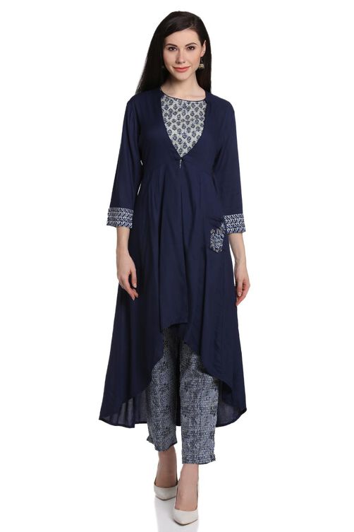 Indigo Rayon Front Open Shrug image number 0