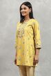 Yellow Viscose Blend Printed Straight Top image number 2