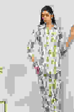 White Cotton Blend Cotton Flex Kurta Pants Set image number 6