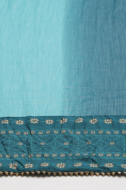 Dark Green Polyester Chiffon Dupatta image number 1