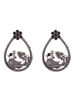 Black Metal Brass Earrings image number 2