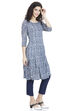 Peach Kalidar Viscose Kurta image number 3
