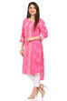 Pink Viscose Straight Kurta image number 3