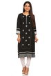 Black Cotton Straight Kurta image number 0