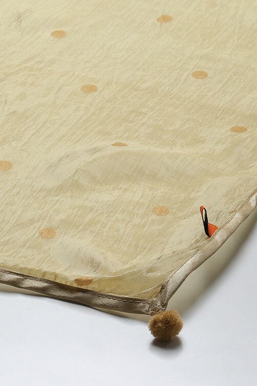 Gold Art Silk Dupatta image number 1