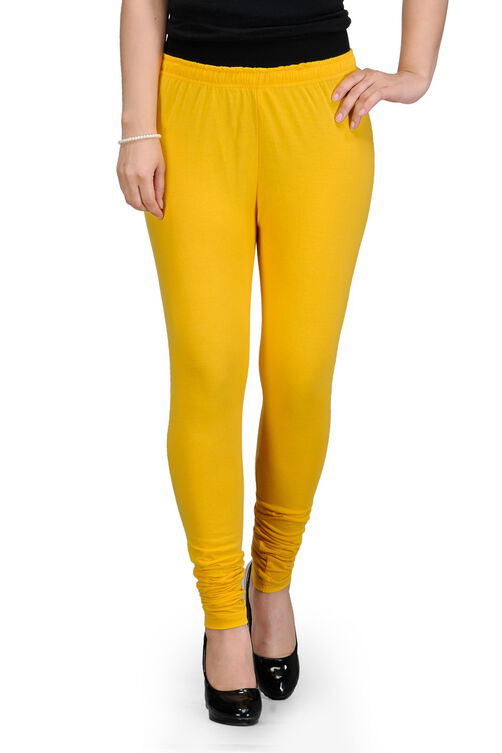 Yellow Cotton Leggings image number 0