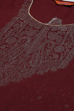 Maroon Art Silk Straight Suit Set image number 1