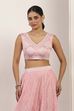 Pink Polyester Kalidar Lehenga Set image number 1