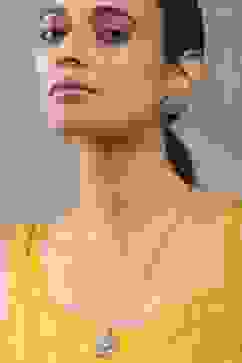 White Brass Necklace Set image number 1