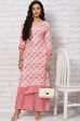 Red Viscose Rayon Straight Suit Set image number 6