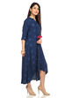Indigo Asymmetric Viscose Dress image number 3