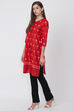 Sky Blue Cotton And Cambric Straight Kurta image number 0