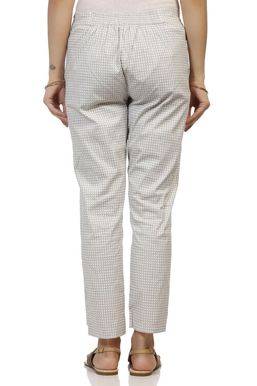 Grey Art Silk Slim Pants image number 3