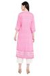 Pink Viscose A-Line Kurta image number 4