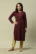 Purple Jacquard Yarndyed Kurta image number 0