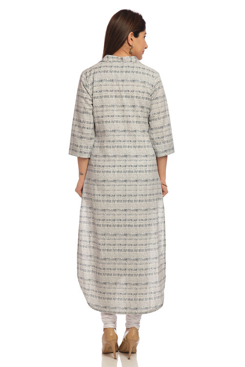 Ecru Straight Cotton Kurta image number 4