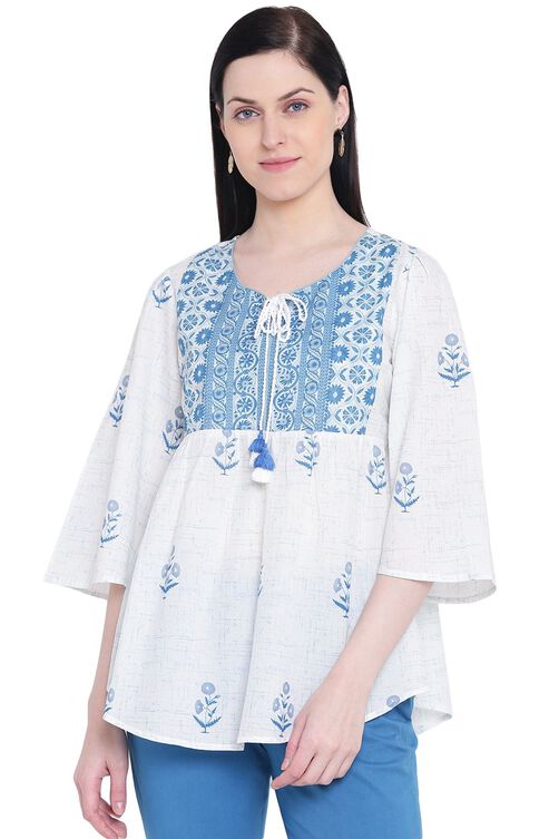 White Cambric Indie Top image number 0