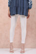 Off White Cotton Leggings image number 0