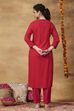 Fuchsia Printed Viscose Rayon Straight Kurta Set image number 5