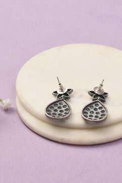 Apple Green Oxidised Alloy Earrings image number 2