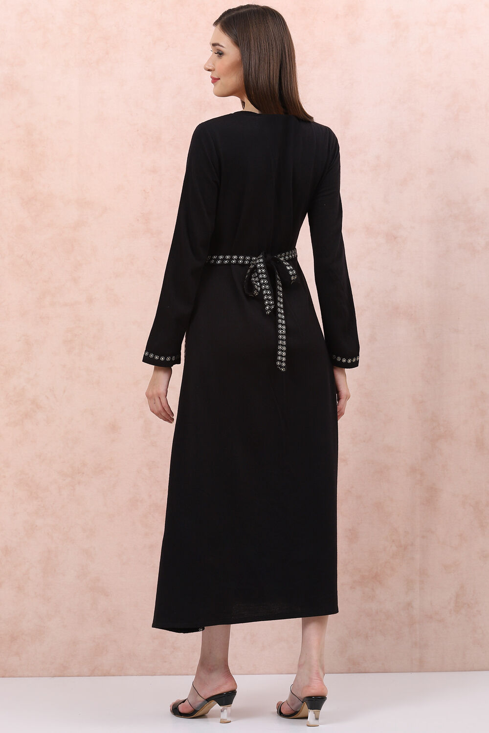 Black Acrylic Kalidar Kurta image number 4