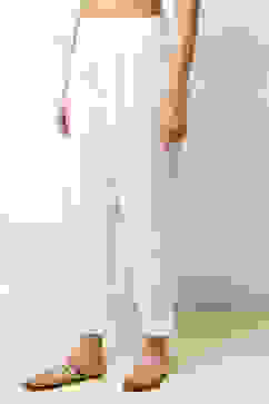 White Cotton Printed Regular Pants image number 2