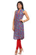 Blue Straight Cotton Kurta image number 3