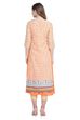 Beige Flared Polyester Kurta image number 5