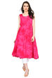 Pink Flared Viscose Kurta image number 0