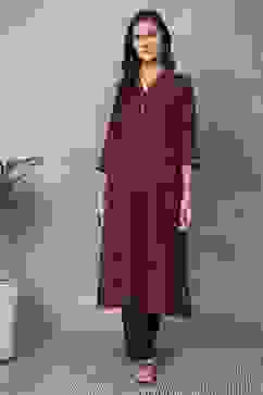 Red Viscose Polyester A-line & Kalidar Kurtas image number 5