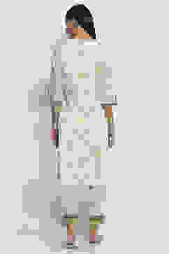 Lime Green Cotton Printed Straight Suit Set image number 3