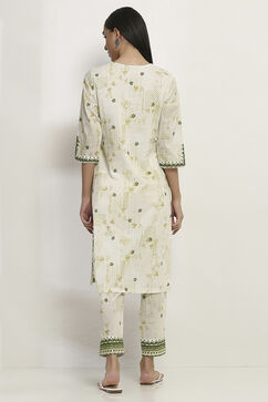 Lime Green Cotton Straight Set image number 3