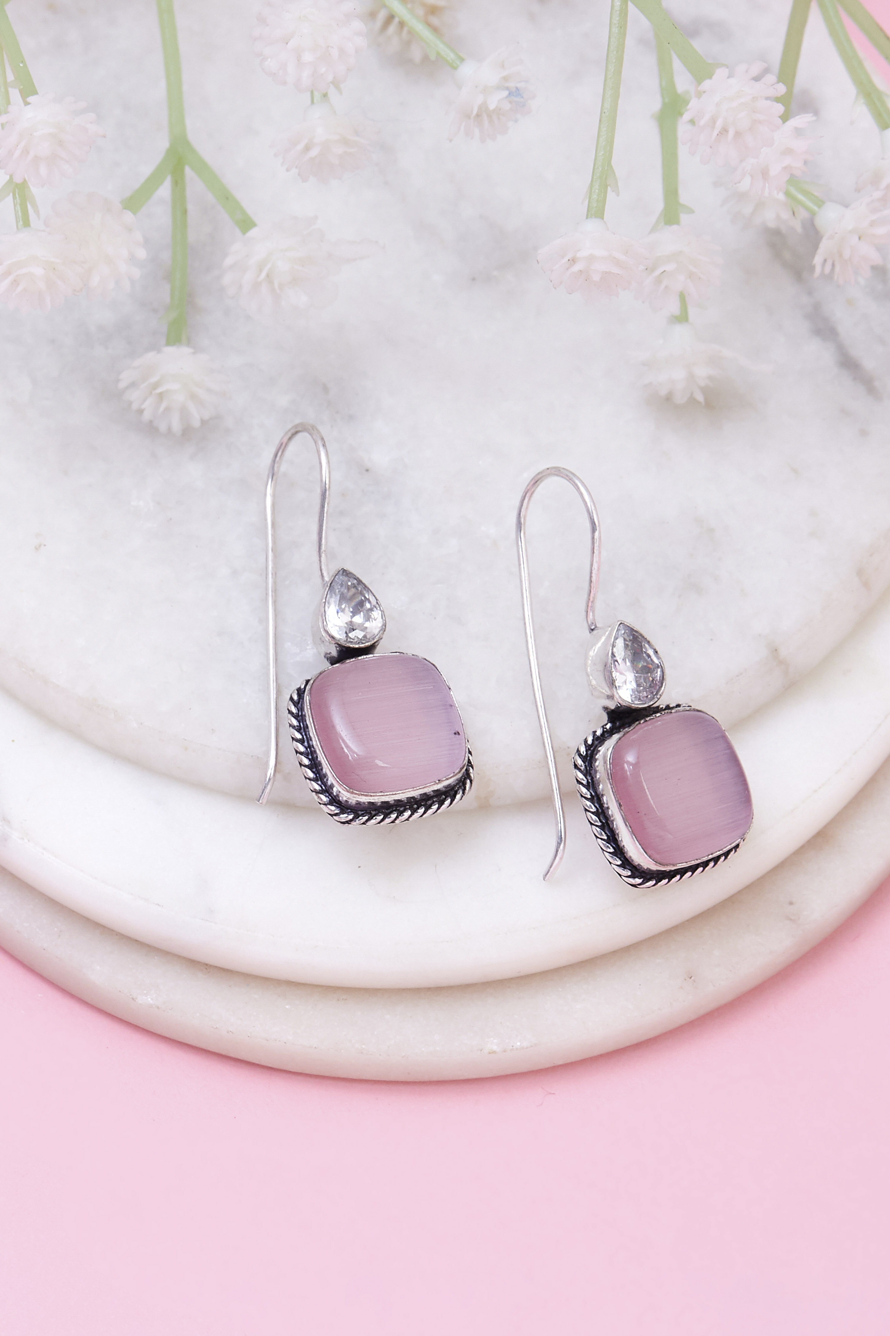 Light Pink Brass Drop & danglers image number 0