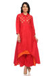 Pink Asymmetric Nylon Suit Set image number 0
