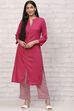 Olive Green Straight Printed Suit Set image number 0