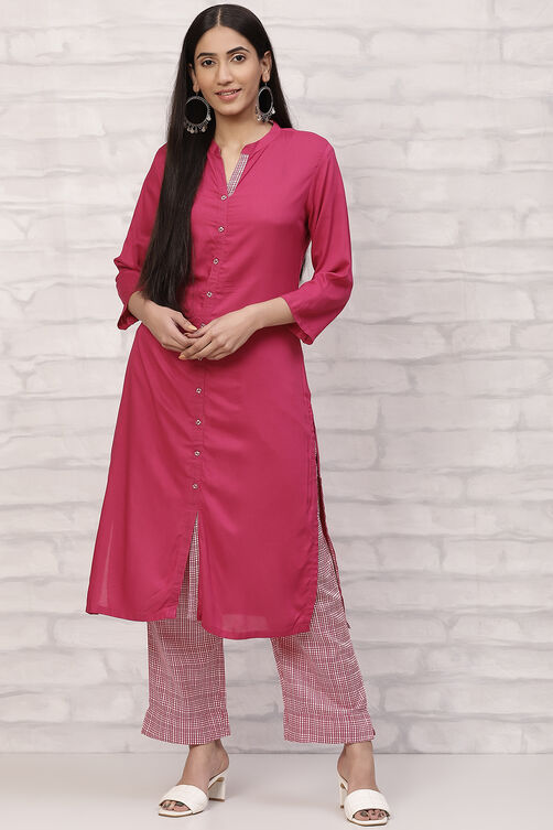 Olive Green Straight Printed Suit Set image number 0