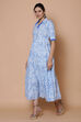 Blue Cotton Slub Tired Dress image number 3