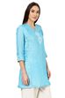 Blue Flared Poly Cotton Indie Top image number 3