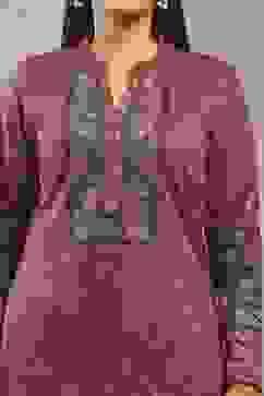 Pink Polyester Printed Straight Suit Set image number 1