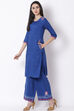 Blue Viscose Straight Kurta image number 3