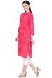 Pink Viscose Straight Kurta image number 2
