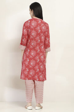 Red Cotton Straight SET image number 4