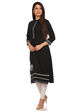 Black Straight Cotton Kurta image number 2