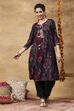 Blue Printed Viscose Blend A-Line Co-ord Set image number 0