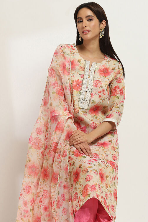 Beige Polyester Straight Set image number 0