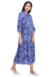Blue Flared Viscose Rayon Dress image number 2