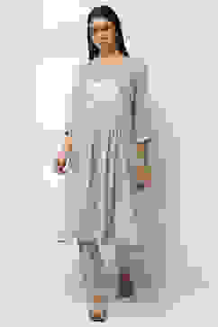 Sage Green Embroidered Flared Kurta image number 0